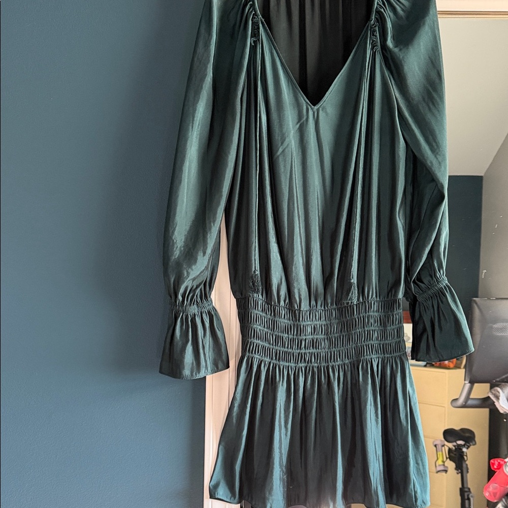 Ramy Brook Teal short dress - ruched waist !!!    Stunning color on!